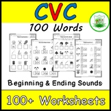 CVC WORDS - 100+ WORKSHEETS - Beginning and Ending Sound
