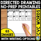 CVC WORD DIRECTED DRAWING STEP BY STEP WORKSHEET PHONICS W