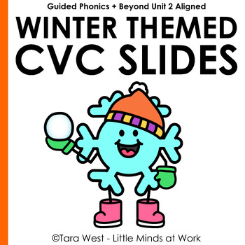 Preview of CVC Winter Themed Digital Review Slides Science of Reading Aligned SOR