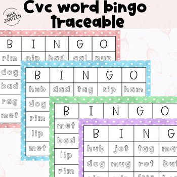 Traceable CVC Word Bingo! by Miss Jantzen | TPT