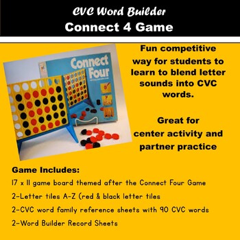 Preview of CVC Word Builder Connect Four Game