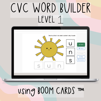 Preview of CVC Word Builder Level 1 with Boom Cards