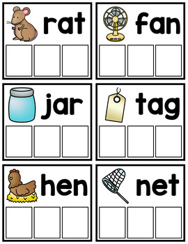 cvc word building cards free by amandas little learners