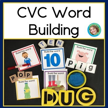 Preview of CVC Word Building Cards | Self Checking Early Literacy Center