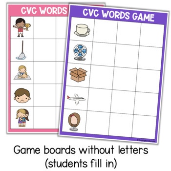 cvc words game by fishyrobb teachers pay teachers