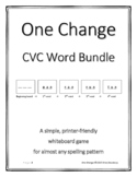 CVC Word Bundle- "One Change" Whiteboard Game