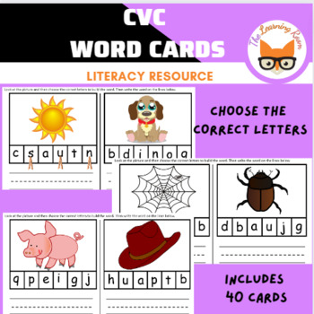 CVC Word Cards- Choose the Correct Letters by The Learning RoomABC