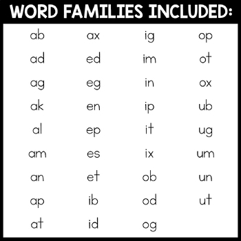 CVC Word Cards | Flashcards for Pocket Charts by The Primary Brain