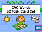 CVC Word Task Cards - Phonics Spelling and Writing Practice