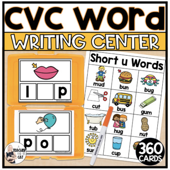 CVC Word Centers by A Teacher and her Cat | TPT