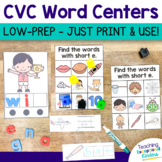 CVC Words Centers Low Prep Phonics Activities