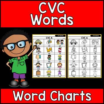 Preview of CVC Word Charts || Student Handouts and Writing Centers