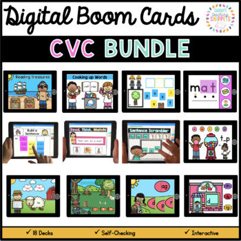 Preview of CVC Word Digital Boom Card BUNDLE