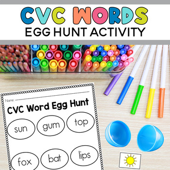 Preview of CVC Word Egg Hunt Easter Activity