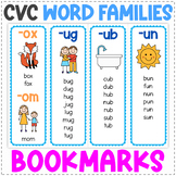 CVC Word Families Bookmarks - CVC Review - CVC Word List F