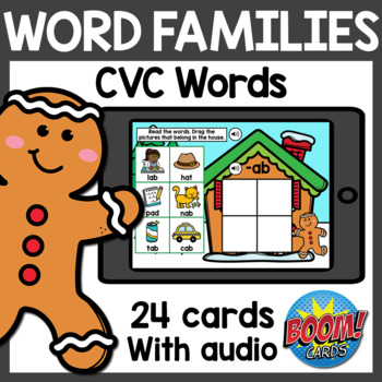 Preview of CVC Word Family Boom Cards with Audio