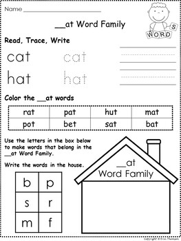 Word Work ~ CVC Word Families by Erin Thomson's Primary Printables
