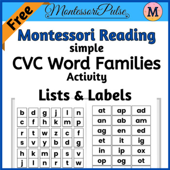 CVC Word Families - Lists and Labels

