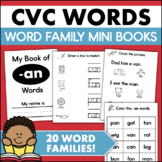 CVC Words Printable Mini Books Short Vowel Word Family Booklets