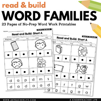 Preview of CVC Word Families Making Words Cut & Glue Worksheets