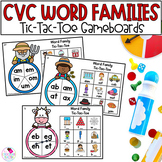CVC Word Families Phonics Game with Short Vowels - Tic Tac Toe
