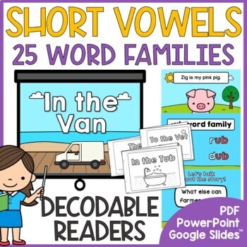 Preview of CVC Word Families Decodables Phonics Reading Comprehension Passages