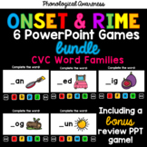 CVC Word Families PowerPoint Games Onset and Rime Bundle