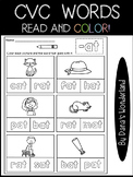 CVC Word Families Word Work | Color the Word Worksheets