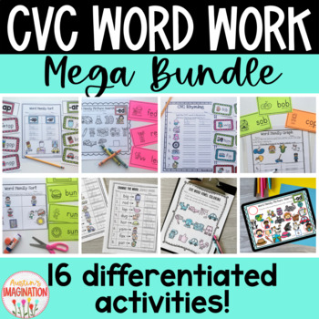 Preview of CVC Word Families Word Work Mega Bundle - Differentiated Phonics Worksheets