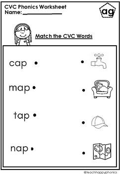 Bundle CVC Word Families Worksheet #1 by teachhappyphonics | TpT