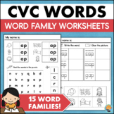CVC Word Families Worksheets Word Search Decoding One Syll