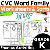 CVC Word Families Worksheets and Picture Sorts