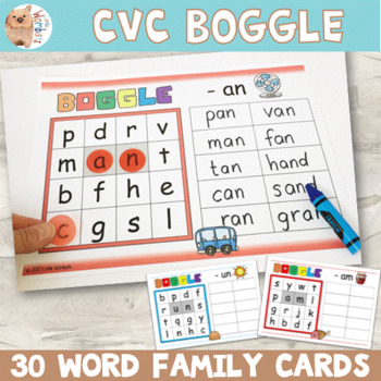 Preview of CVC Word Family Boggle Activity