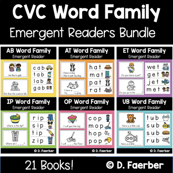 Preview of CVC Word Family Books Mega Bundle with Short Vowel Phonics Emergent Readers