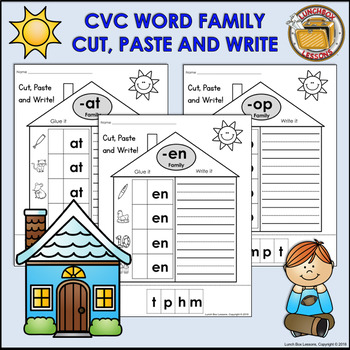 Preview of CVC Word Family Cut, Paste & Write