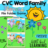 CVC Word Family Flowers - File Folder Game | FREEBIE