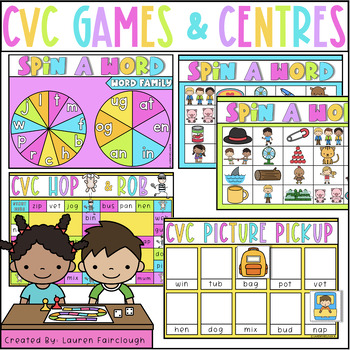 Preview of CVC Word Family Games