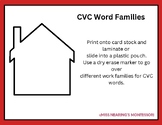 CVC Word Family Houses