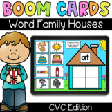 CVC Word Family Houses - Digital Task Cards - Boom Cards