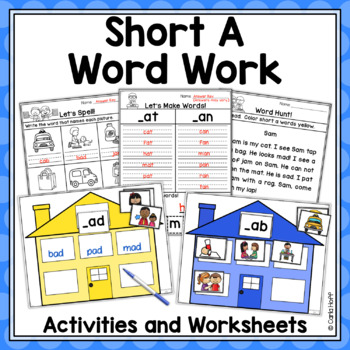 Preview of CVC Short A Word Work Activities and Worksheets