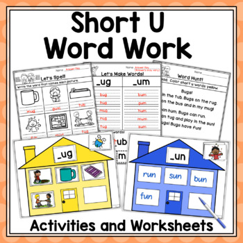 Preview of CVC Short U Word Work Activities and Worksheets
