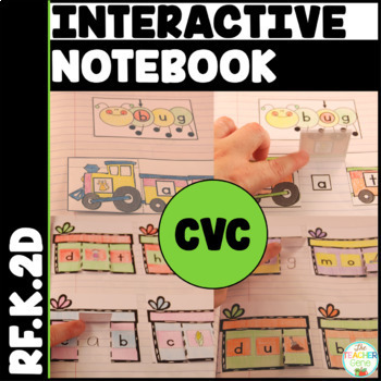 Preview of CVC Interactive Notebook Kindergarten Initial, Medial & Final Sounds {RF.K.2d}