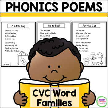 Preview of CVC Word Family Phonics Poems with Decodable Text