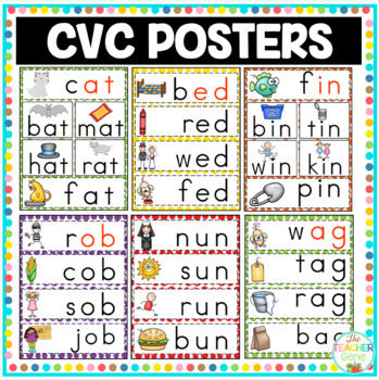 CVC Word Family Posters by The Teacher Gene | Teachers Pay Teachers