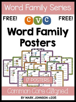 Preview of CVC Word Family Posters (FREE)