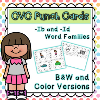 Cvc Word Family Punch Activity Ib And Id Words By The Joyful Room