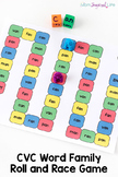 CVC Word Family Roll and Race Game
