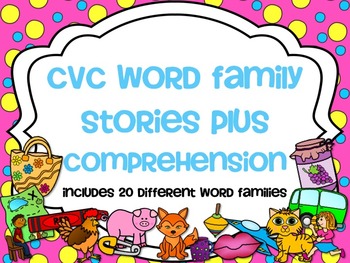 Preview of CVC Word Family Short Stories plus Comprehension