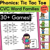 CVC Words Tic Tac Toe Phonics Partner Games Kindergarten F
