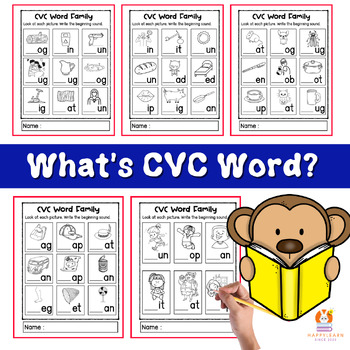 CVC Word Family Word | Tracing and Writing by HAPPYLEARN | TPT